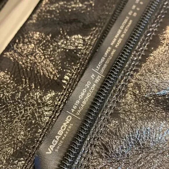 Vagabond Giselle Boots Black Patent Leather Shiny Pointy Toe Heel Ankle Boots 8 - Picture 4 of 4